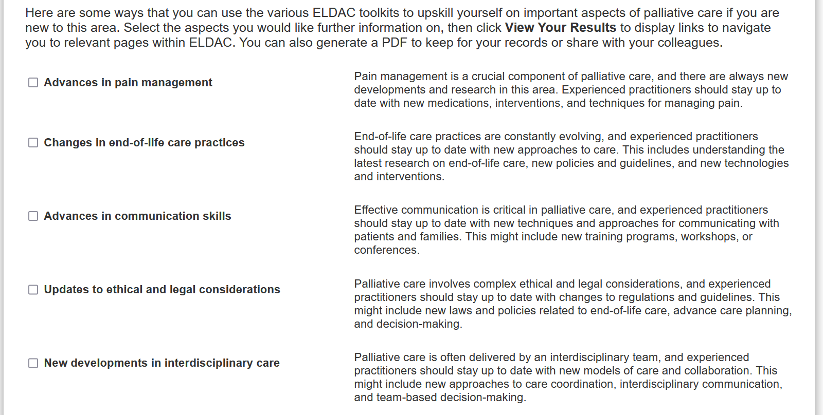 Personal knowledge map for experienced clinicians