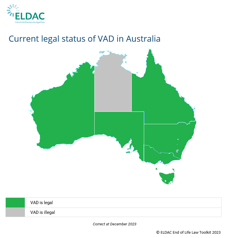 Green = VAD is legal, Grey=VAD is Illegal